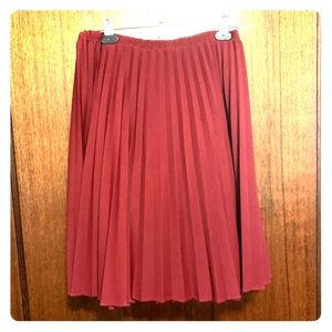 Vintage Sarah K pleated A-line midi skirt